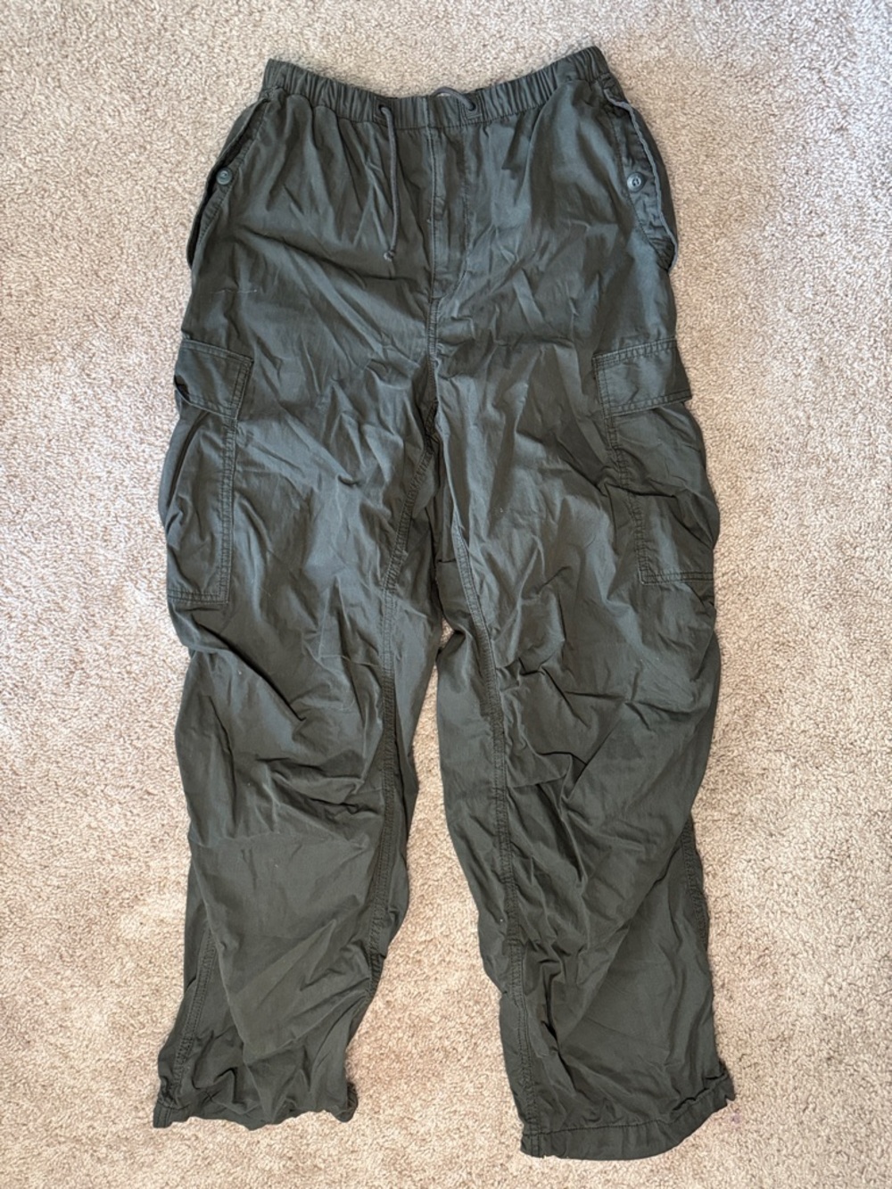 TNA Olive Cargo Jogger Pants - Dark Green